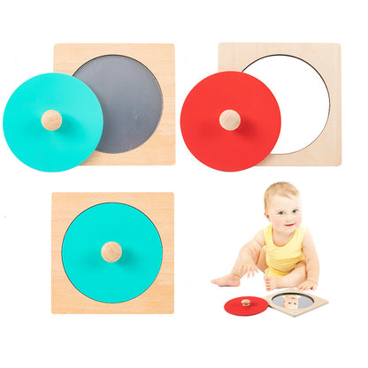 Wooden Montessori Toys Baby Mirror Puzzle Educational Toy