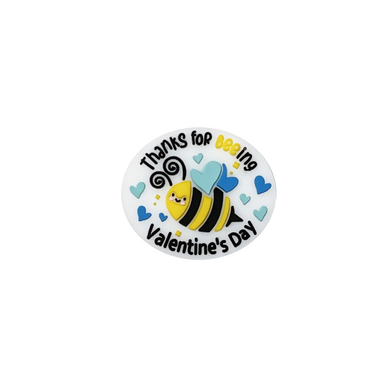 20Pcs Silicone Focal Beads Love Valentine S Day Roses Heart Design 11