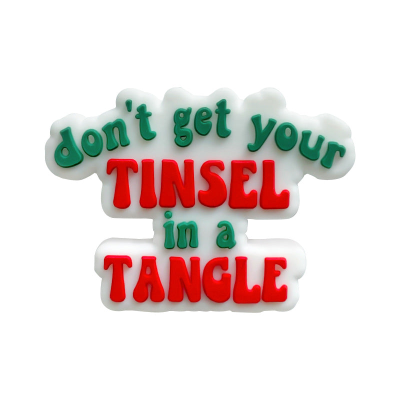 20Pcs Silicone Focal Beads Don t Get Your Tinsel In A Tangle Printed Text 5