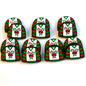 20pcs Silicone Focal Beads Sweater Christmas Candy Cane Print