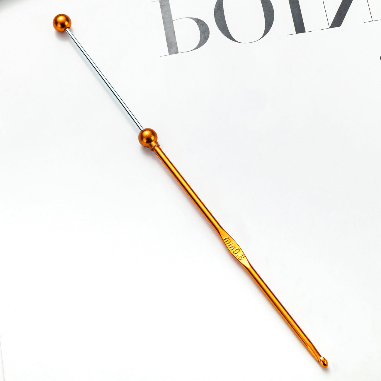 Beadable Crochet Hooks Metal DIY Craft Tool 3.0mm-6.0mm Sizes 6