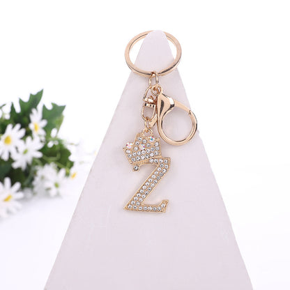 Alloy Diamond Letter Keychain Zinc Alloy Material A to Z Initial 28