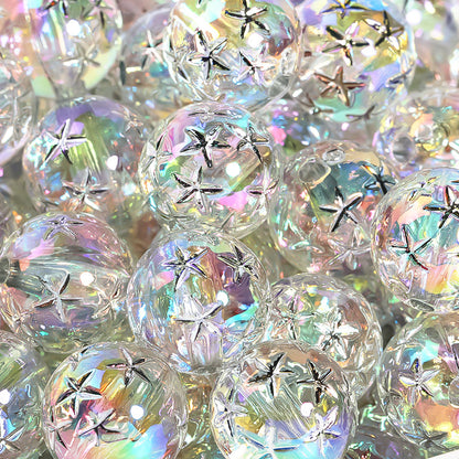 30pcs 16mm Five-Pointed Star Acrylic Beads Dyed Core for Jewelry Making 5