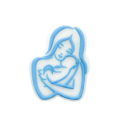 20pcs Silicone Focal Beads Mom and Baby Outline Design 7