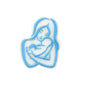 20pcs Silicone Focal Beads Mom and Baby Outline Design 7