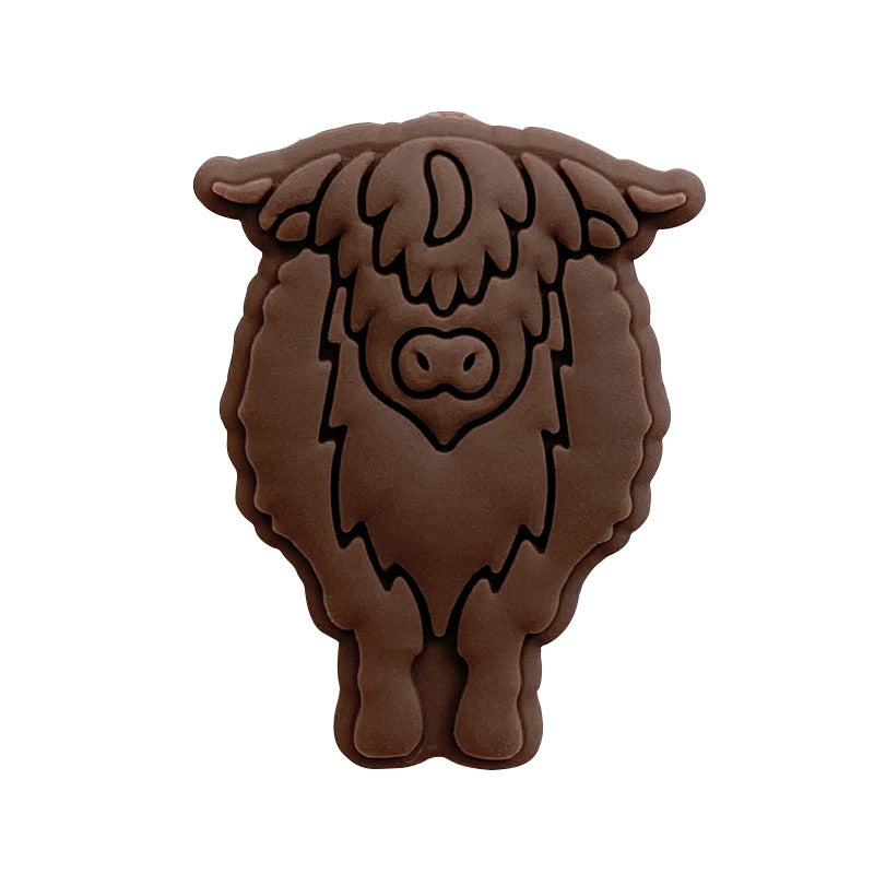 20pcs Silicone Focal Beads Yak Bull Front Facing Detail 4
