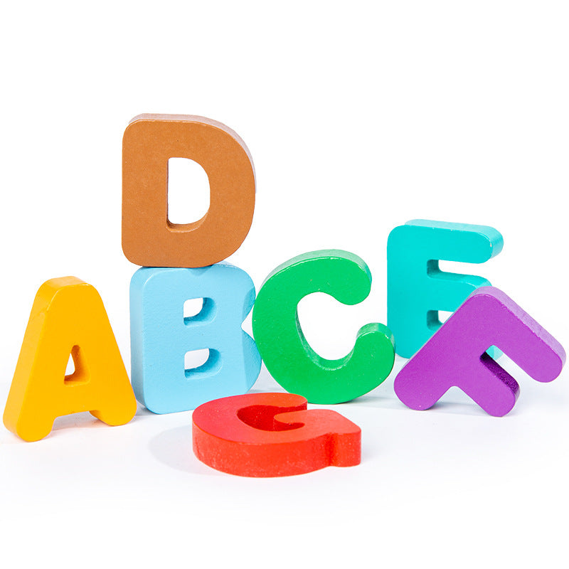 Wooden Alphabet Number Shape Puzzle Montessori Toys 30x22cm 2