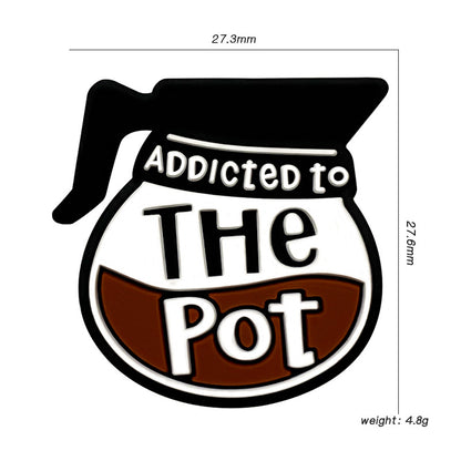 20Pcs Silicone Focal Beads Coffee Pot with Addicted to The Pot Text 2