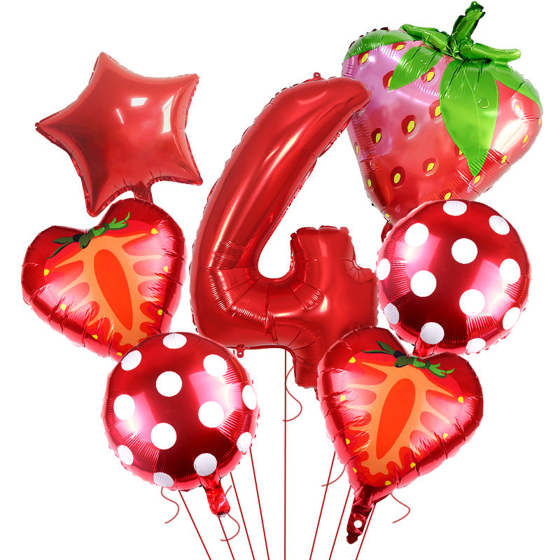Strawberry Foil Balloon Set Party Decoration 32 Inch 9