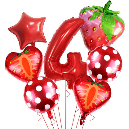 Strawberry Foil Balloon Set Party Decoration 32 Inch 9