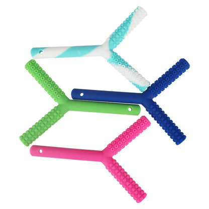 Orthodontic Y Shaped Silicone Teether Toy for Babies 4