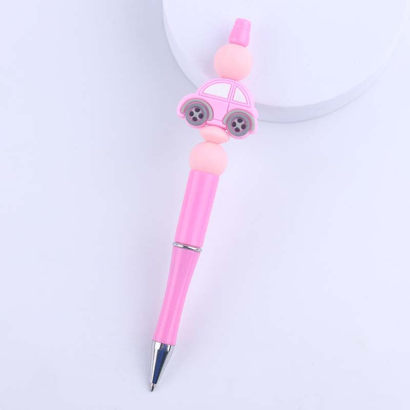 Cartoon Car Silicone Beaded Pens Handmade Office School Supplies Gift 13