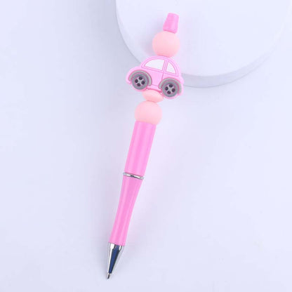 Cartoon Car Silicone Beaded Pens Handmade Office School Supplies Gift 13
