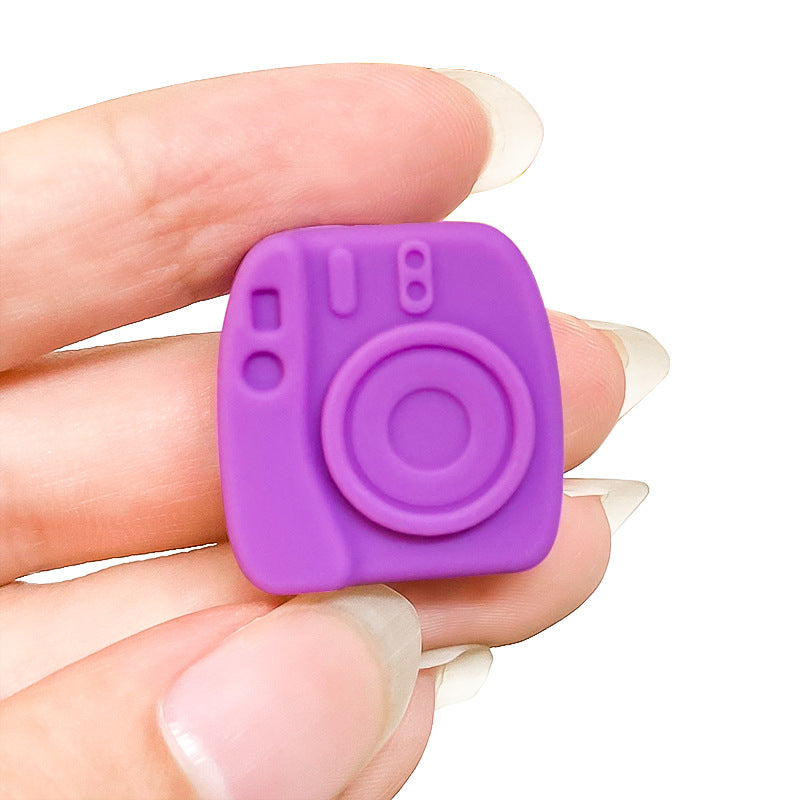 20Pcs Silicone Focal Beads Camera Solid Color Creative Design 5