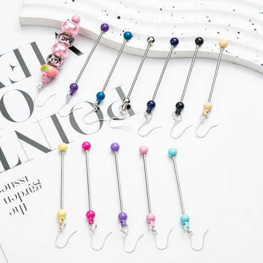 Beadable Earrings Metal DIY 7.8cm Length Craft Supplies