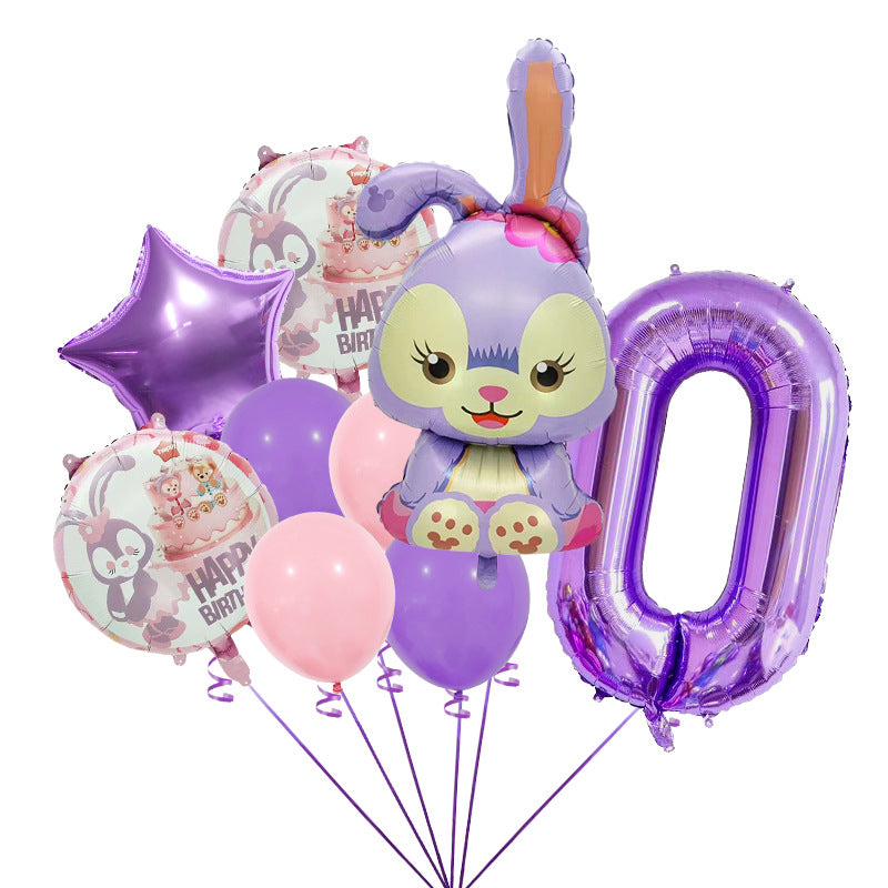 StellaLou Bunny Foil Balloon Birthday Party Decoration Set 15