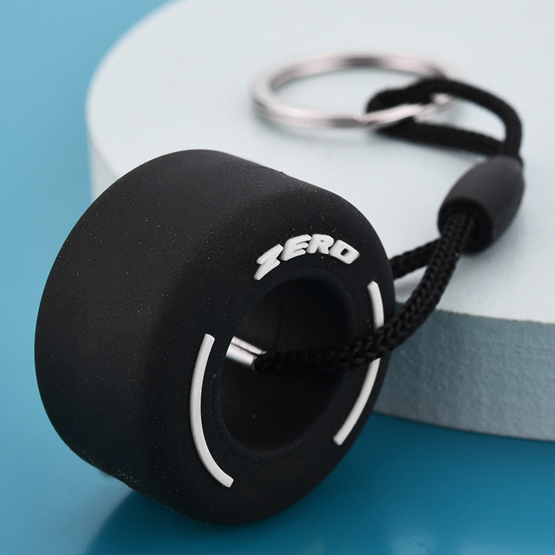 PVC Tire Keychain Car Accessory 14cm x 3.6cm Size 2