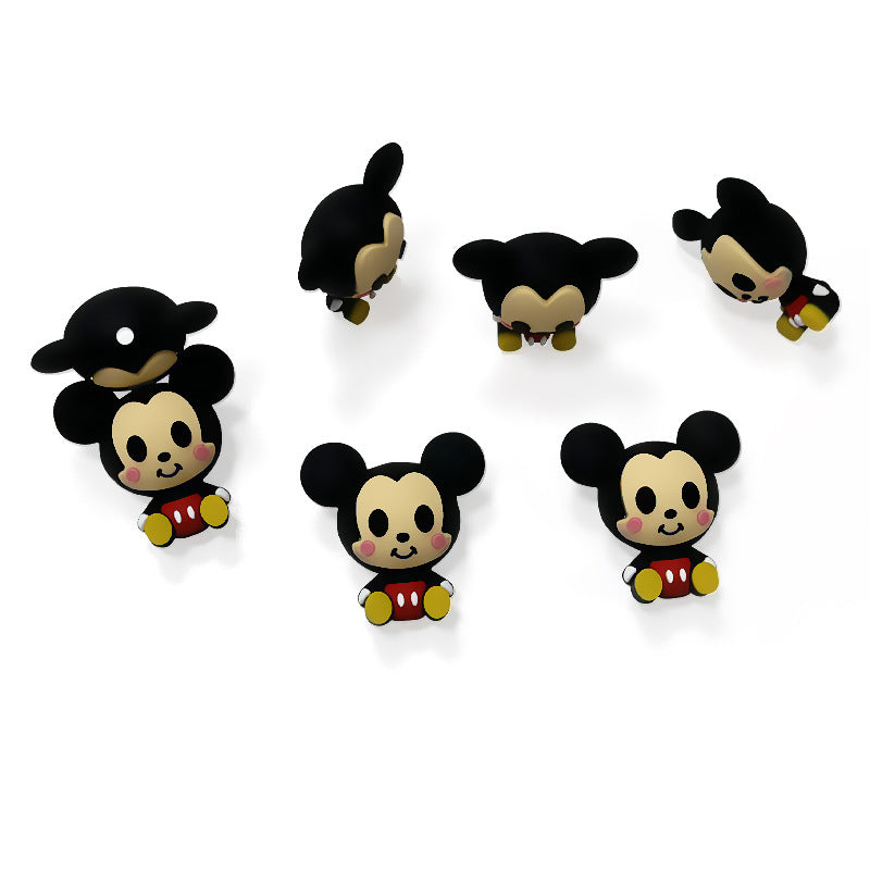 Silicone 3D Focal Beads Round Ear Mouse Character Sitting Pose 2