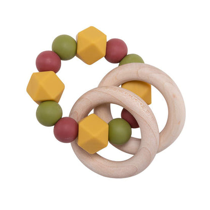 Wooden Beech Teething Ring Baby Teether Toy for 6 Months and Up 13