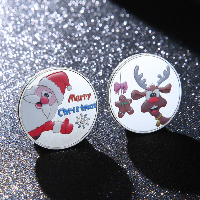 Christmas Santa Claus and Elk Novelty Coin Holiday Gift 4