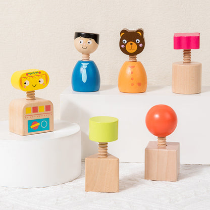 Wooden DIY Screw Building Blocks Montessori Toys 4