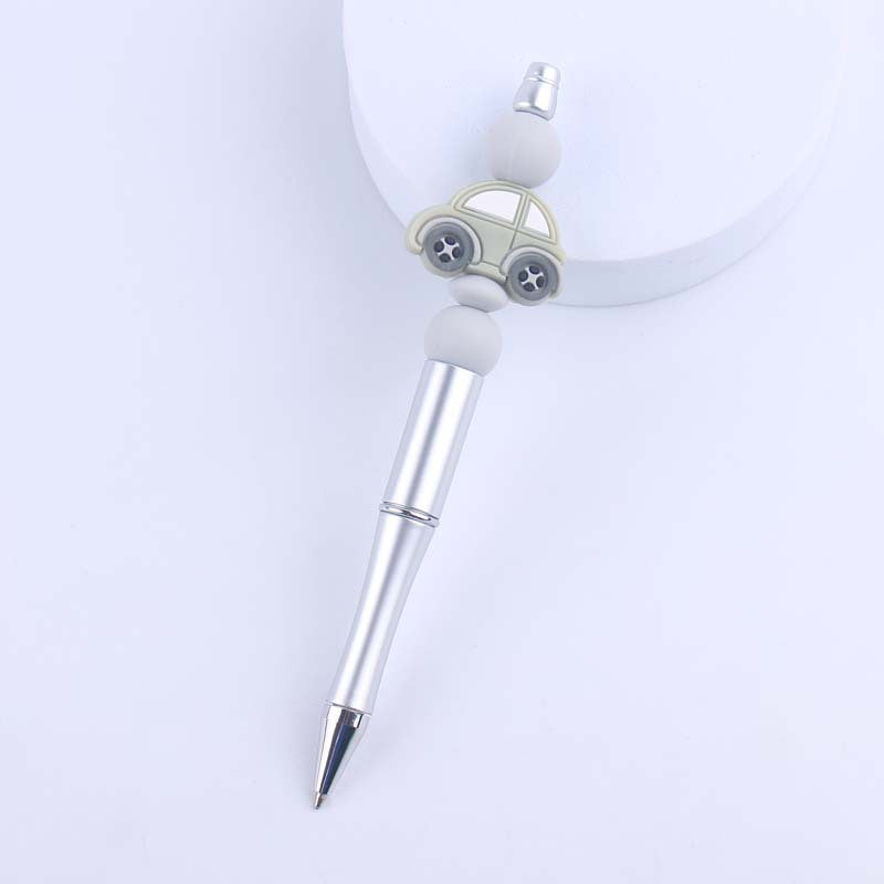 Cartoon Car Silicone Beaded Pens Handmade Office School Supplies Gift 18