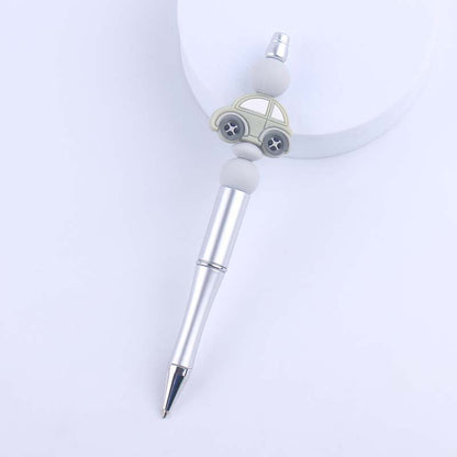Cartoon Car Silicone Beaded Pens Handmade Office School Supplies Gift 18