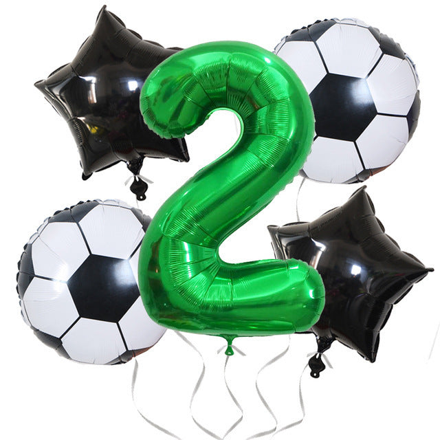 Green Digital Football Foil Balloon Set Birthday Party Decoration 2Set 32 Inch 7