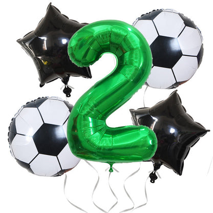 Green Digital Football Foil Balloon Set Birthday Party Decoration 2Set 32 Inch 7