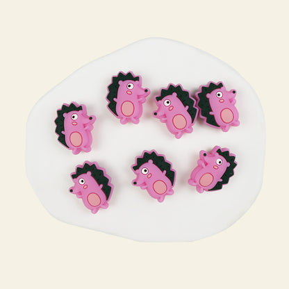 Silicone Focal Beads Cartoon Hedgehog Side Profile Design 12