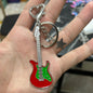 Guitar Five-Pointed Star Zinc Alloy Keychain with Heart Charm 22