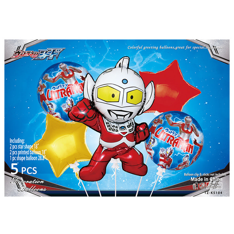 Cartoon Character Foil Balloon Set Kids Party Decoration 2 Sets 35