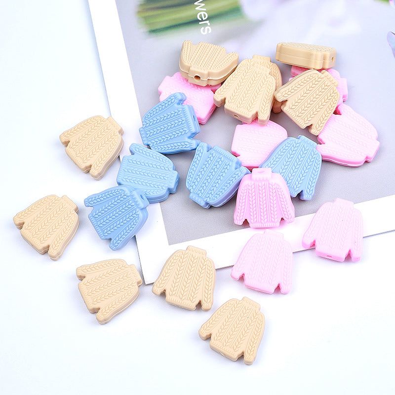 20Pcs Silicone Focal Beads Sweater Knitted Texture Design 4