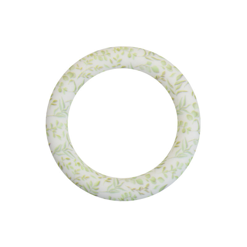 65mm Printed Silicone Beads Rings Multi Color Design 28