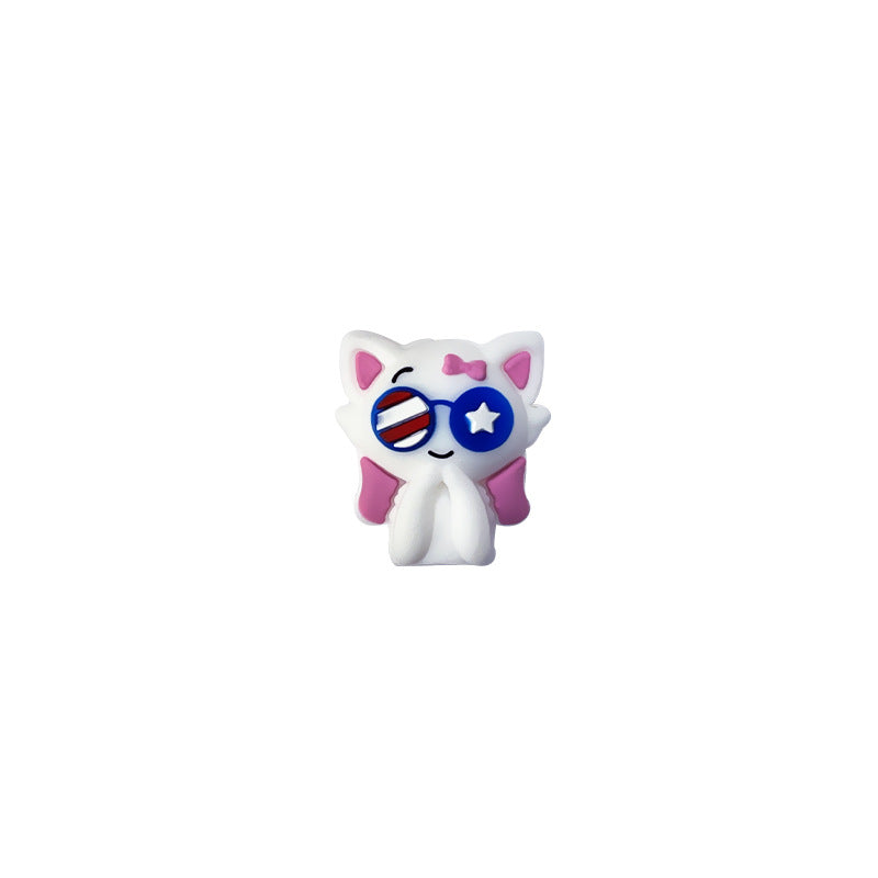 20Pcs Silicone 3D Focal Beads Strawberry Girl Best Trophy Cute Queen Design 10