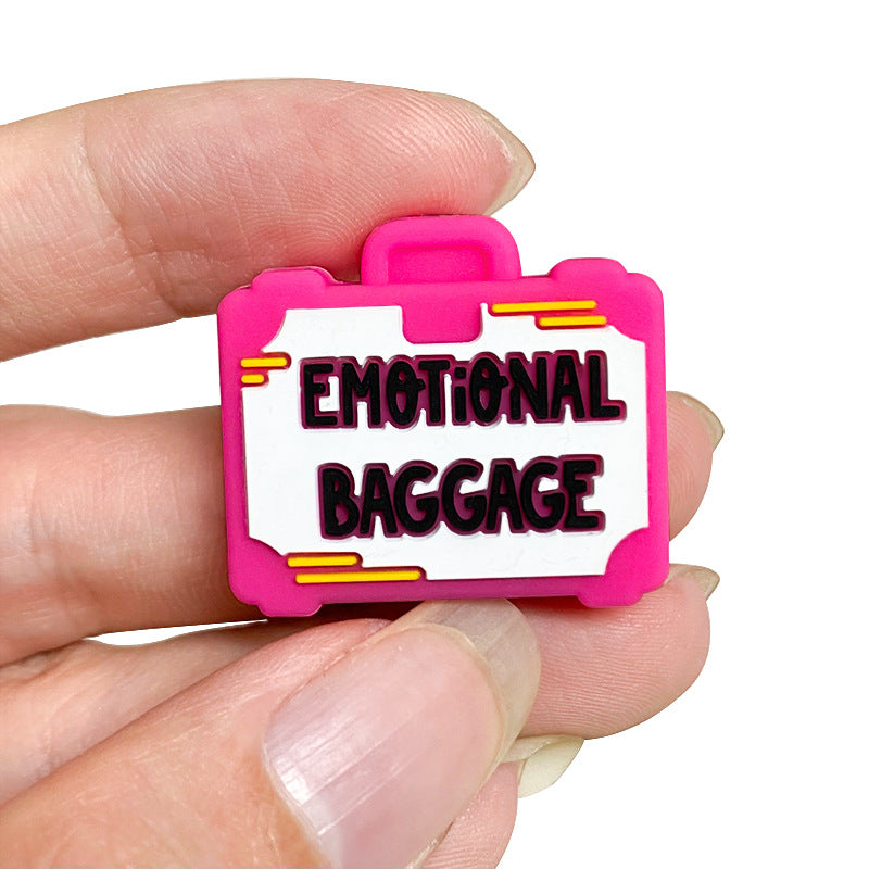 20pcs Silicone Focal Beads Luggage Compartment Emotional Baggage Text 5