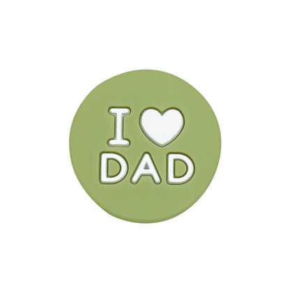 20pcs Silicone Focal Beads I Love Dad Printed Text 9