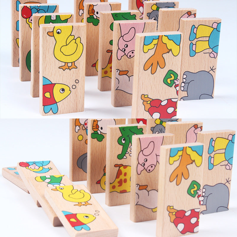 Wooden Animal Blocks Puzzle Montessori Toys for Toddlers 2