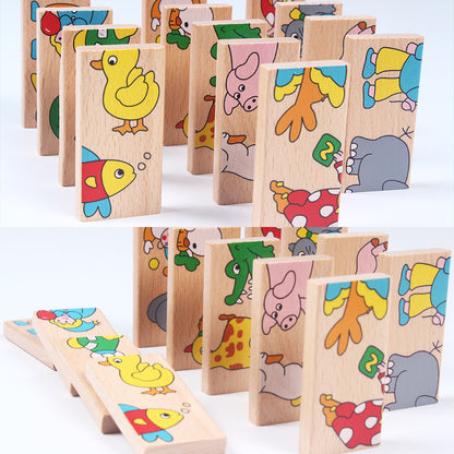 Wooden Animal Blocks Puzzle Montessori Toys for Toddlers 2