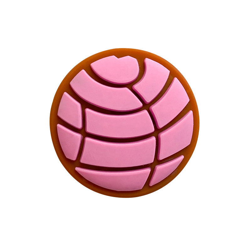 20pcs Silicone Bread Focal Beads Round Pattern Design 5