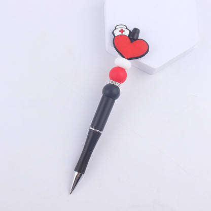 Cartoon Pattern Silicone Beaded Pens Handmade Novelty Pen Gift 24