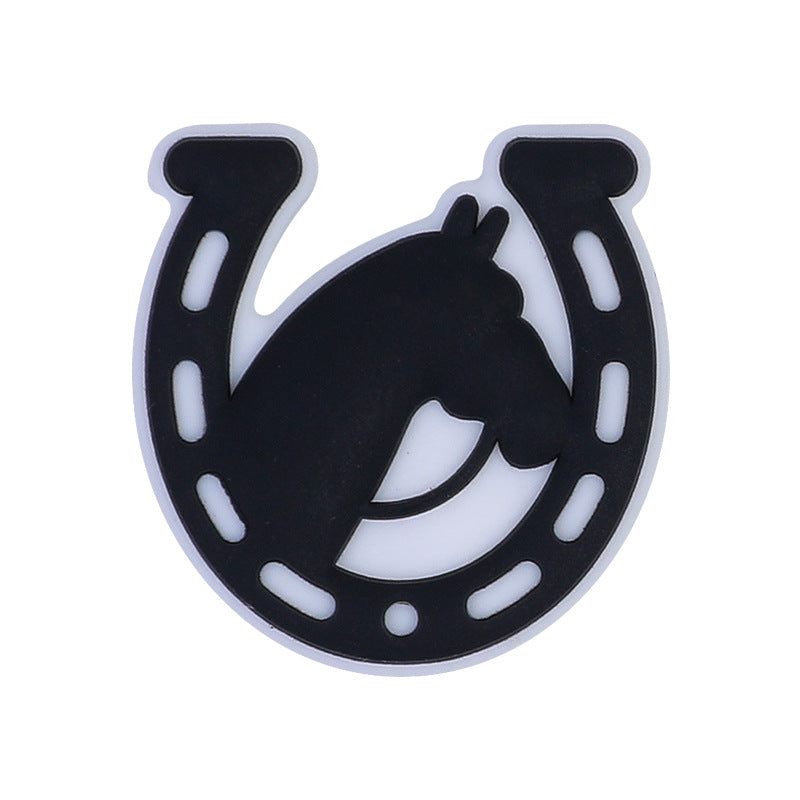 20pcs Silicone Focal Beads Horse Horseshoe Shape Design 5