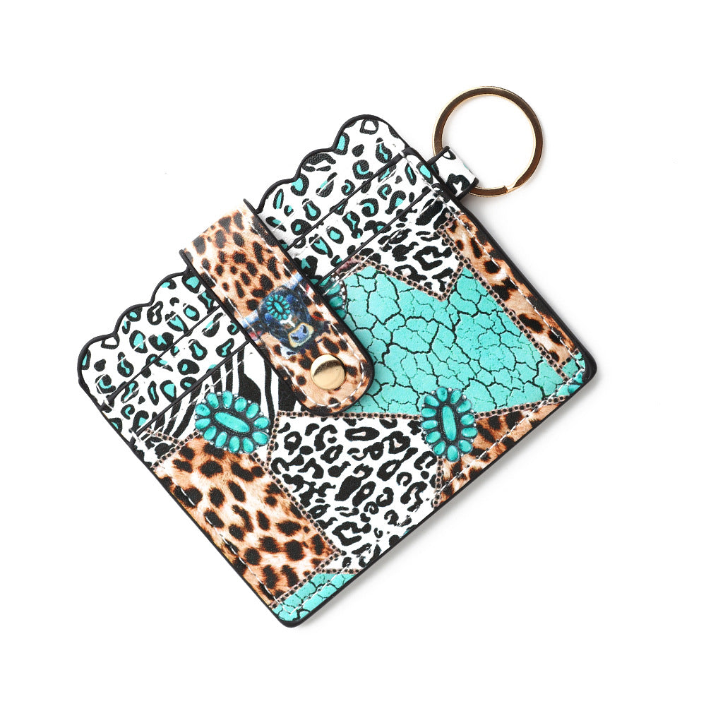 PU Leather Keychain Coin Purse Card Holder Compact Design 42