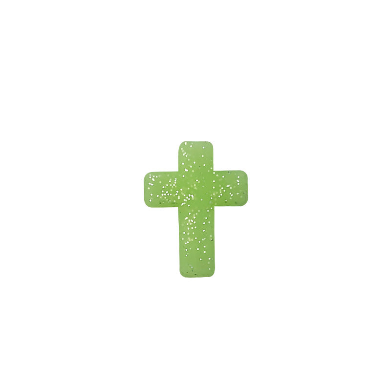 20Pcs Silicone Focal Beads Bow Cross Solid Luminous Design 20