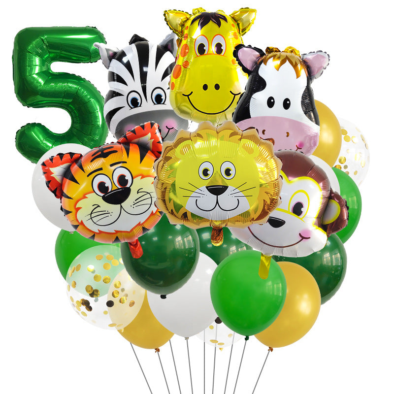 Jungle Animals Foil Balloon Set Birthday Party Decoration 5