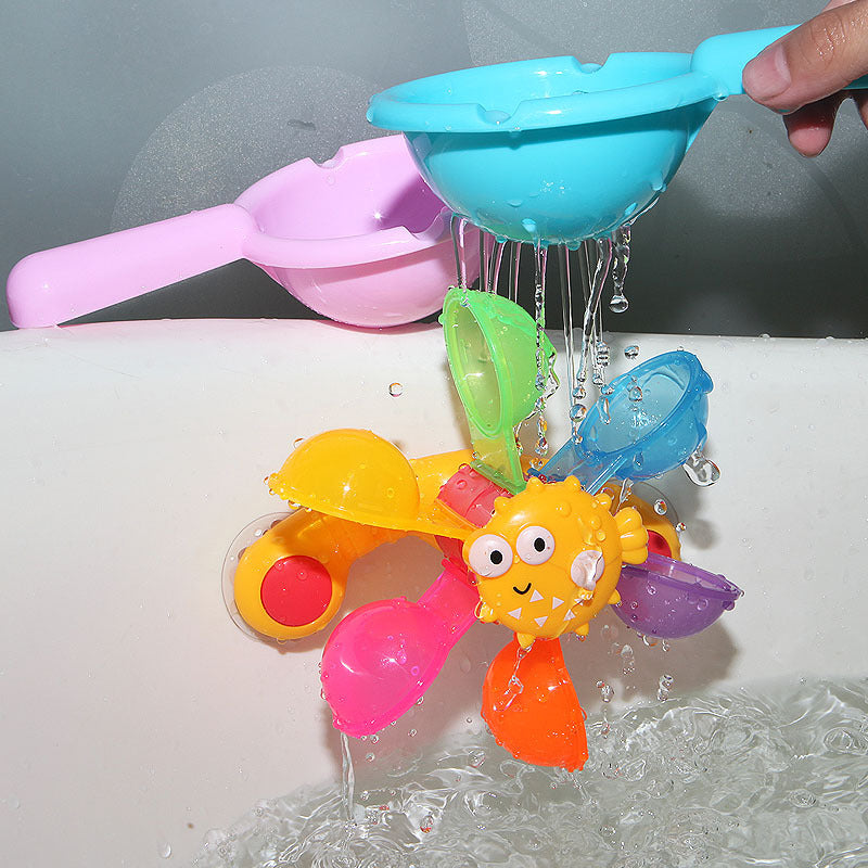 Plastic Windmill Rotary Table Toy with Spoons for Toddlers 3