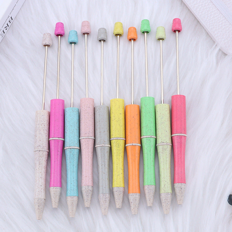 Environmentally Friendly ABS Wheat Straw Beadable Ballpoint Pens DIY Craft Supplies 4