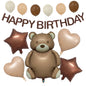 Bear Shaped Foil Balloon Set Birthday Party Decoration 1Set
