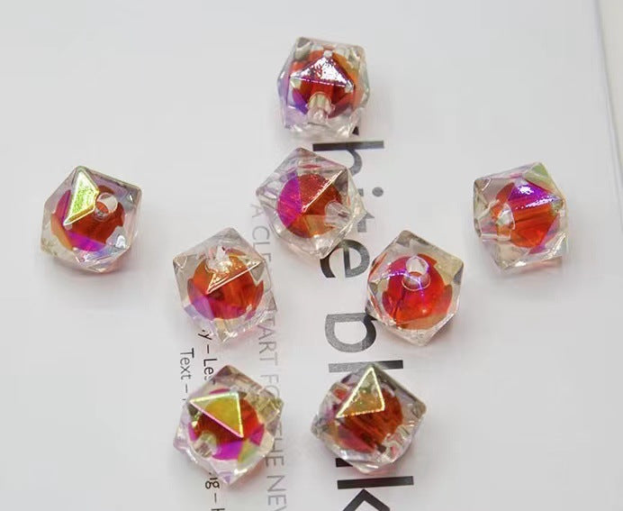 200pcs 16mm Diamond Acrylic Beads Transparent for Jewelry Making 19