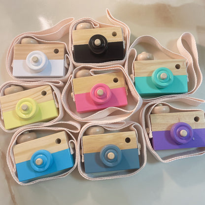 Wooden Pretend Play Camera Toy for Toddlers 8x9x3.5cm 5